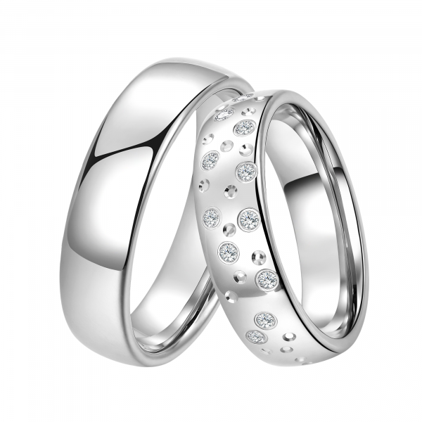 DOOSTI Partnerring / Trauring 925/- Silber - inkl. Gratis Gravur