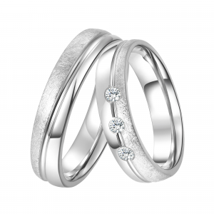 DOOSTI Partnerring / Trauring ICY SHINE - Silber 925/- inkl. Gratis Gravur