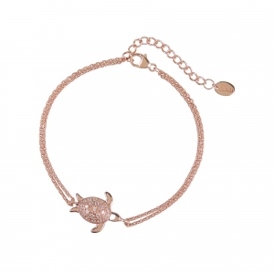 DOOSTI Damen Armband Schildkröte 925 Silber Rosegold vergoldet