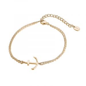 DOOSTI Damen Armband Anker 925 Silber Gelbgold vergoldet