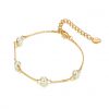 DOOSTI Damen Armband mit Perlen 925/- Silber Gelbgold vergoldet