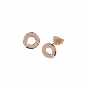 DOOSTI Damen Ohrstecker 925 Silber Rosegold vergoldet