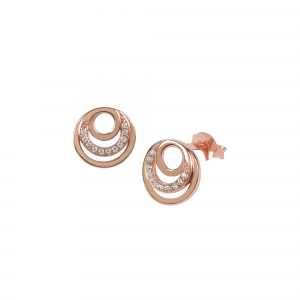 DOOSTI Damen Ohrstecker 925 Silber Rosegold vergoldet