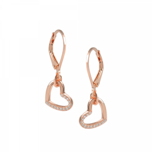 DOOSTI Damen Ohrhänger Herz 925 Silber Rosegold vergoldet
