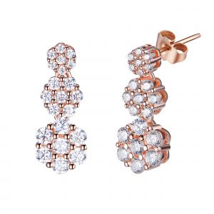 DOOSTI Damen Ohrstecker 925/- Silber Rosegold vergoldet