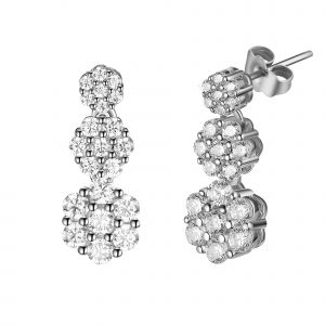 DOOSTI Damen Ohrstecker 925/- Silber rhodiniert