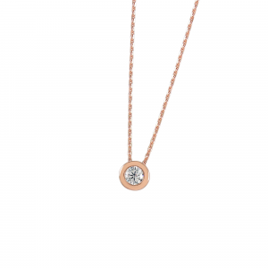 DOOSTI Damen Collier mit Anhänger 925 Silber Rosegold vergoldet