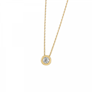 DOOSTI Damen Collier mit Anhänger 925 Silber Gelbgold vergoldet