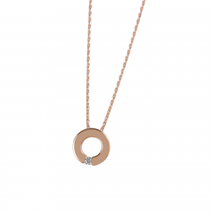 DOOSTI Damen Collier mit Anhänger 925 Silber Rosegold vergoldet