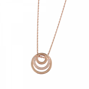 DOOSTI Damen Collier mit Anhänger 925 Silber Rosegold vergoldet