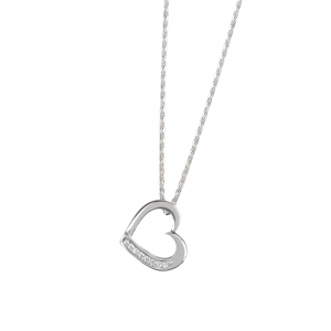 DOOSTI Damen Collier mit Anhänger Herz 925 Silber rhodiniert