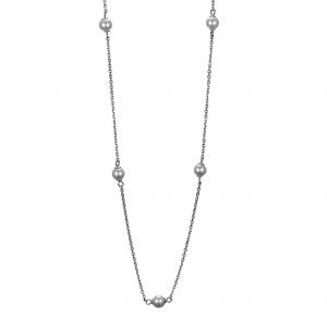 DOOSTI Damen Halskette mit Perlen 925/- Silber rhodiniert