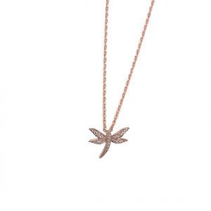 DOOSTI Damen Halskette LIBELLE 925/- Silber Rosegold vergoldet