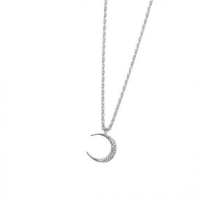 DOOSTI Damen Halskette HALBMOND 925/- Silber rhodiniert