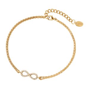 DOOSTI Zartes Armband Unendlichkeit 925 Silber Gelbgold vergoldet
