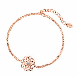 DOOSTI Zartes Armband keltischer Knoten 925 Silber Rosegold vergoldet