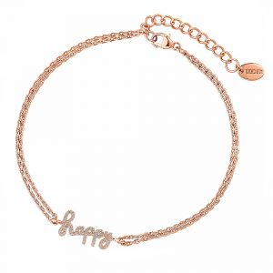 DOOSTI Zartes Armband Happy 925 Silber Rosegold vergoldet