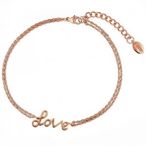 DOOSTI Zartes Armband Love 925 Silber Rosegold vergoldet