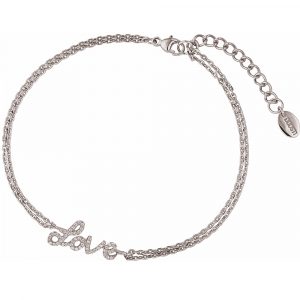 DOOSTI Zartes Armband Love 925 Silber rhodiniert