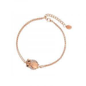DOOSTI Zartes Armband Eule 925 Silber Rosegold vergoldet