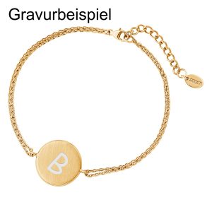 DOOSTI Zartes Armband 925 Silber Gelbgold vergoldet - inkl. Gratis Gravur