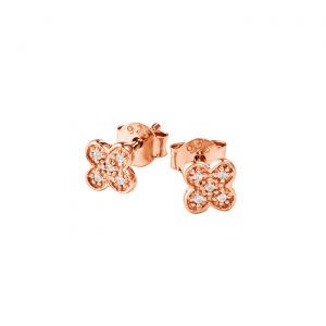 DOOSTI Damen Ohrstecker 925 Silber Rosegold vergoldet Paar