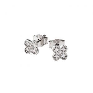 DOOSTI Zarte Ohrstecker 925 Silber rhodiniert (Paar)