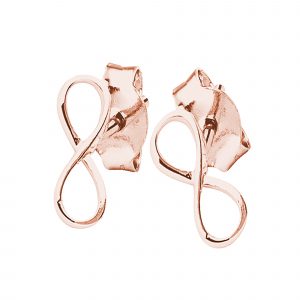 DOOSTI feine Damen Ohrstecker Unendlichkeit 925 Silber Rosegold vergoldet
