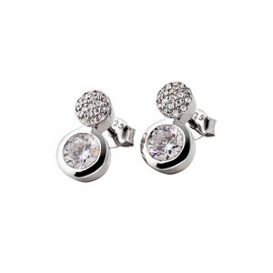 DOOSTI Damen Ohrstecker 925 Silber rhodiniert 