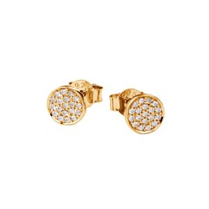 DOOSTI Zarte Ohrstecker 925 Silber Gelbgold vergoldet (Paar)