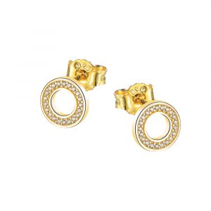 DOOSTI Damen Ohrstecker 925/- Silber Gelbgold vergoldet