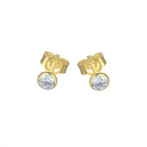 DOOSTI Damen Ohrstecker 925/- Silber Gelbgold vergoldet