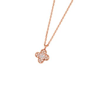 DOOSTI Damen Collier mit Anhänger 925 Silber Rosegold vergoldet