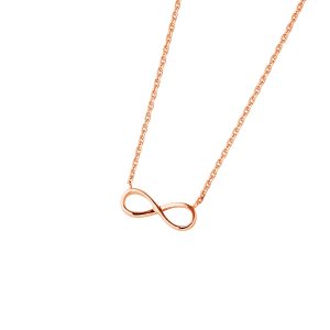 DOOSTI Zarte Halskette Unendlichkeit 925 Silber Rosegold vergoldet
