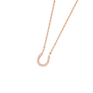 DOOSTI Zarte Halskette Hufeisen 925 Silber Rosegold vergoldet