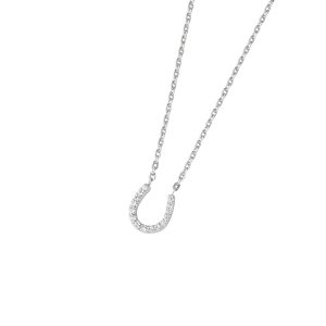 DOOSTI Damen Collier mit Anhänger Hufeisen 925 Silber rhodiniert