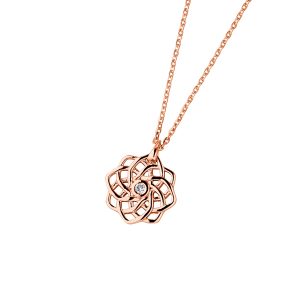 DOOSTI Zarte Halskette keltischer Knoten 925 Silber Rosegold vergoldet