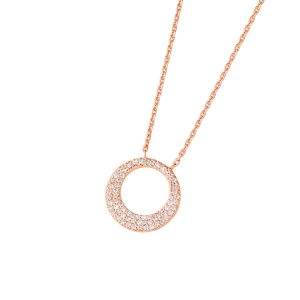 DOOSTI Damen Collier mit Anhänger 925 Silber Rosegold vergoldet