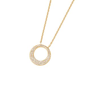 DOOSTI Damen Collier mit Anhänger 925 Silber Gelbgold vergoldet