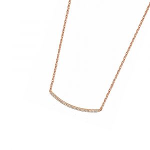 DOOSTI Zarte Halskette 925 Silber Rosegold vergoldet