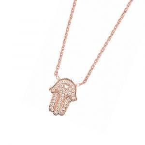 DOOSTI Zarte Halskette 925 Silber Rosegold vergoldet