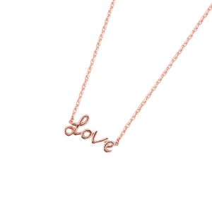 DOOSTI Zarte Halskette Love 925 Silber Rosegold vergoldet