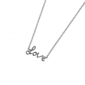 DOOSTI Zarte Halskette Love 925 Silber rhodiniert