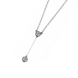 DOOSTI Zarte Halskette 925 Silber schwarz