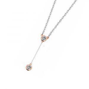 DOOSTI Zarte Halskette 925 Silber Rosegold vergoldet