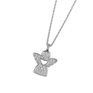 DOOSTI Damen Collier Engel 925 Silber rhodiniert