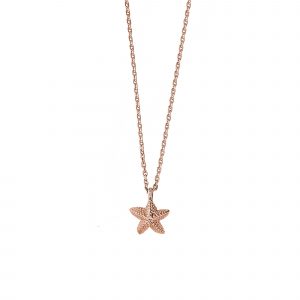 DOOSTI Damen Collier mit Anhänger Seestern 925 Silber Rosegold vergoldet