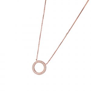 DOOSTI Damen Halskette mit Anhänger 925/- Silber Rosegold vergoldet