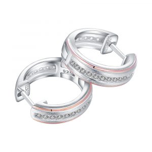 DOOSTI Damen Creolen  925/- Silber Bicolor