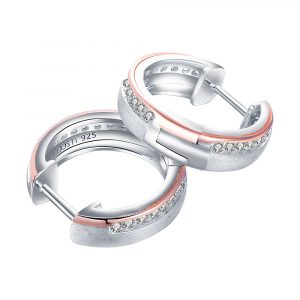 DOOSTI Damen Creolen  925/- Silber Bicolor